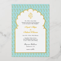 Elegant Ganesh Indian wedding Aqua and gold
