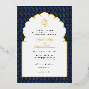 Elegant Ganesh Indian wedding Dark blue and gold