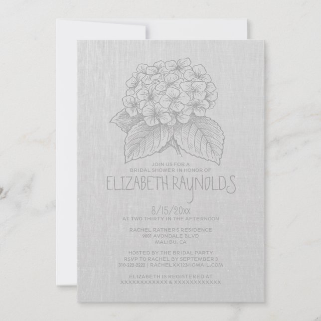 Elegant Garden Bridal Shower Invitations (Front)