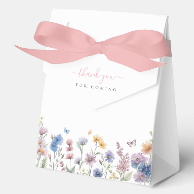 Elegant Garden Bridal Shower Thank You For Coming Favor Box (Front)