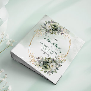 Elegant Garden Dusty Green Eucalyptus Wedding Memo Binder