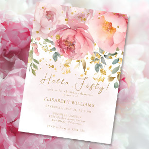 Elegant Garden Floral 50th Birthday Invitation