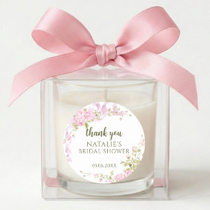 Elegant Garden Floral Bridal Shower Thank You Classic Round Sticker