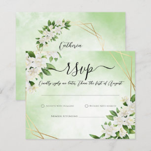 ELEGANT GARDEN FLORAL GREENERY Wedding Carte RSVP