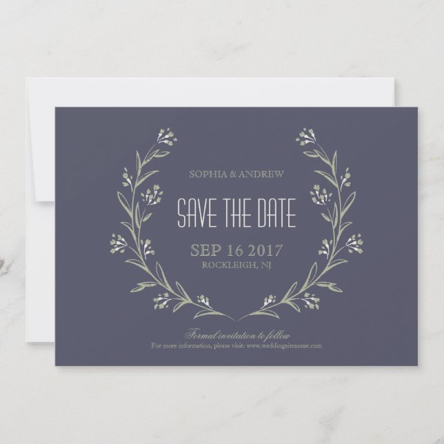 Elegant garden Floral rustic wedding save the date (Front)
