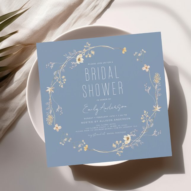 Elegant Garden Flowers Watercolor Bridal Shower Invitation (Creator Uploaded)
