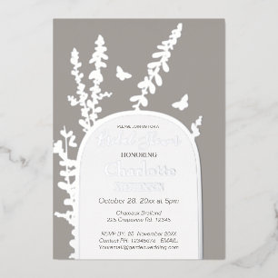 Elegant Garden Leaves Butterflies Bridal Shower