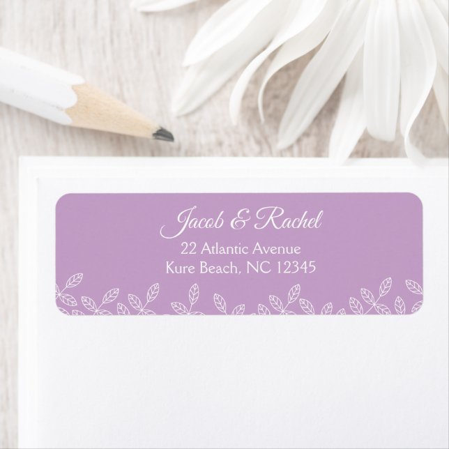 Elegant Garden Leaves Lavender Wedding Invitation (Insitu)