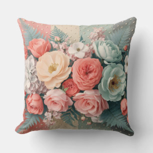 Elegant Garden Party Textiles Throw Pillow