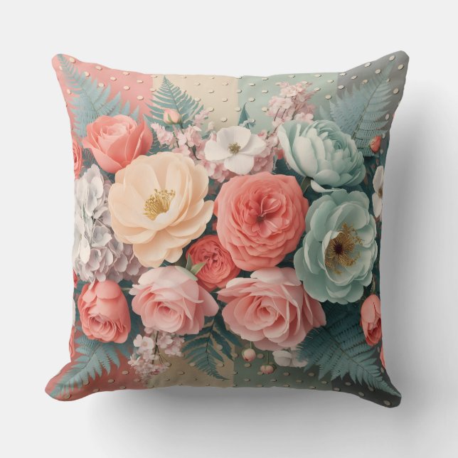 Elegant Garden Party Textiles Throw Pillow (Front)
