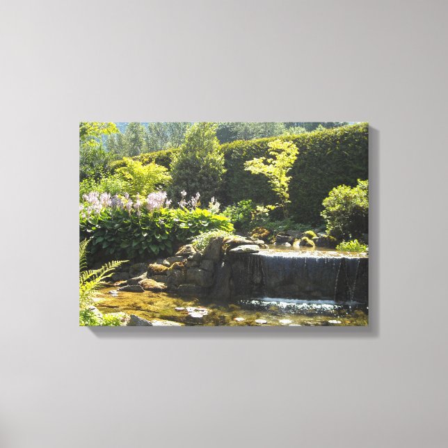 Elegant Garden Scene Canvas Print (Front)