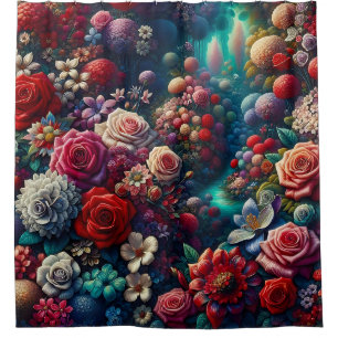 “Elegant Garden Stream - Vibrant Floral Art”