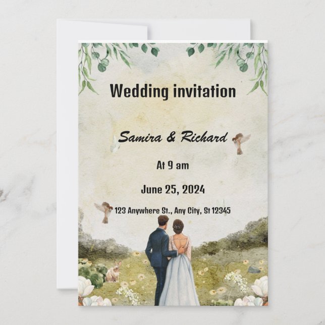 Elegant Garden Wedding Invitation" Invitation (Front)