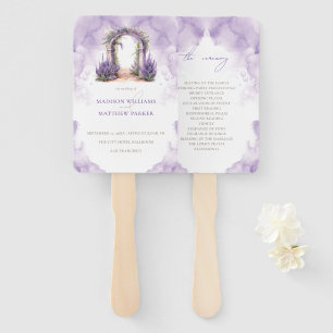 Elegant Garden Wedding Program Lavender Arch Hand Fan
