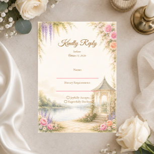 Elegant Garden Wedding RSVP Card