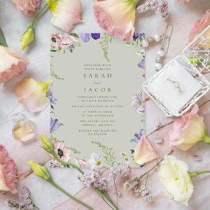 Elegant Garden Wildflower Wedding Invitation