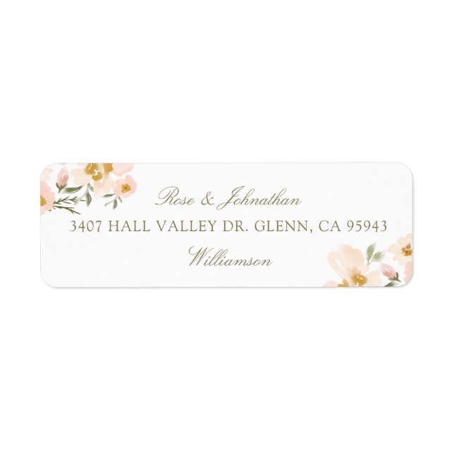 Elegant Gardenia Blush Watercolor Abstract Florals (Front)