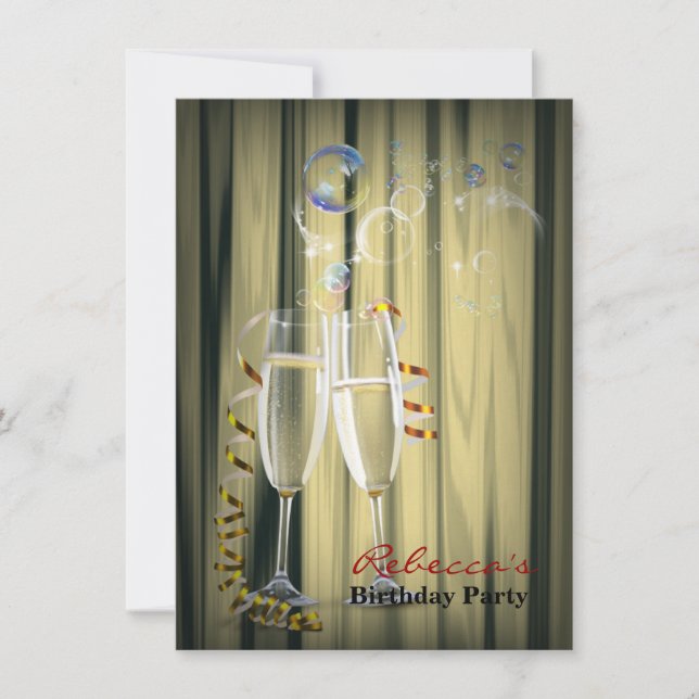 elegant gatsby roaring twenties Champagne glasses Invitation (Front)