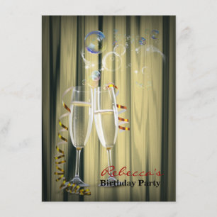 elegant gatsby roaring twenties Champagne glasses Invitation