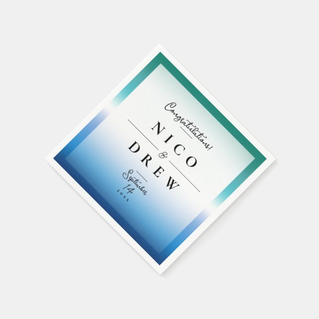 Elegant Gay Male Pride Wedding  Napkin (Corner)