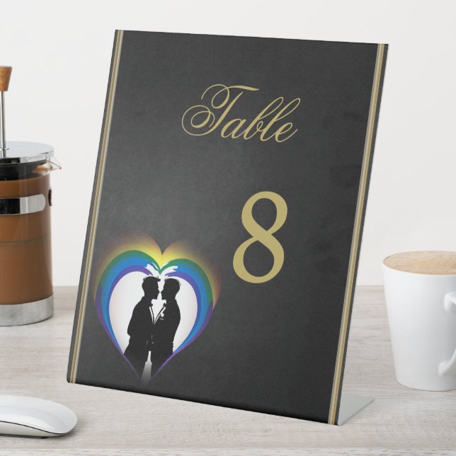 Elegant gay silhouettes.  pedestal sign (In SItu)