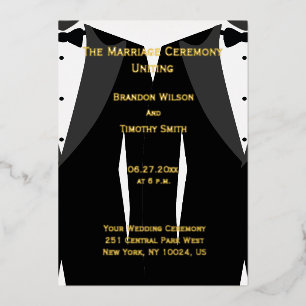 Elegant Gay Wedding Programs Real Gold Foil