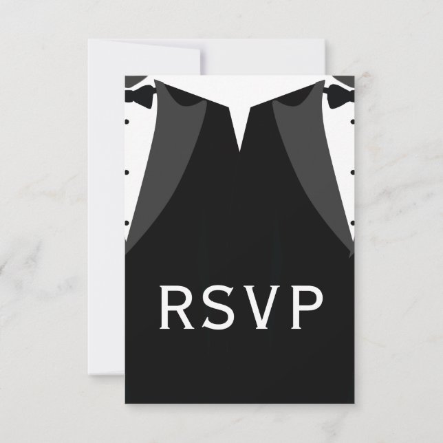 Elegant Gay Wedding RSVP Card Black Tie (Dos)