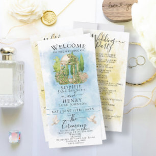 Elegant Gazebo flower doves Luxury Wedding Program
