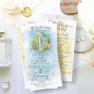 Elegant Gazebo flower doves Luxury Wedding Program