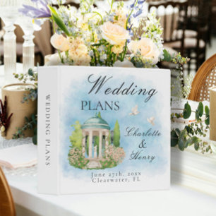 Elegant Gazebo White Doves Wedding Plans Binder