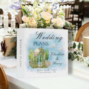 Elegant Gazebo White Doves Wedding Plans Binder