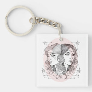 Elegant Gemini style Keychain