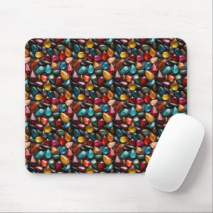 Elegant Gemstone Array in Vibrant Tones Mouse Pad