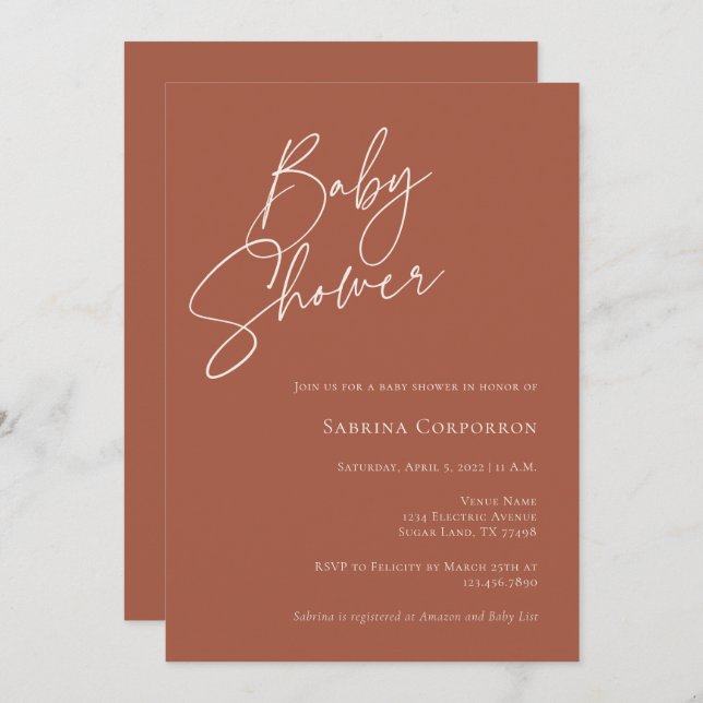 Elegant Gender Neutral Boho Baby Shower  Invitatio Invitation (Front/Back)