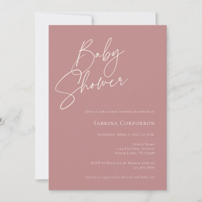 Elegant Gender Neutral Fall Baby Shower | Rose  Invitation (Front)