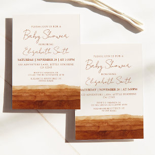 Elegant Gender Neutral Terracotta Baby Shower Invitation