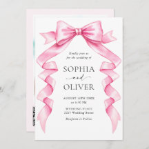 Elegant Gentle Pink Hand Drawn Bow Wedding
