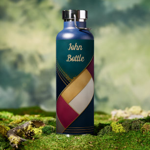 Elegant Geometric Art - Personalized Name Water  Bottle