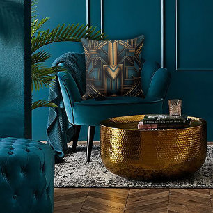 Elegant geometric art throw pillow