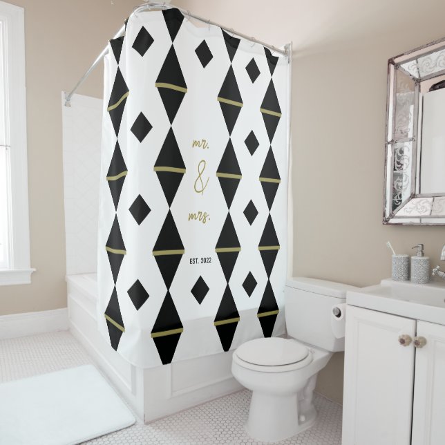 Elegant Geometric Black White Gold Couple Wedding (In Situ)