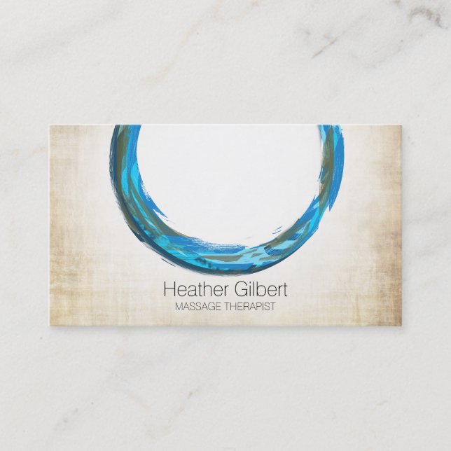 Elegant Geometric Blue Circles Professional Appointment Card (Front)