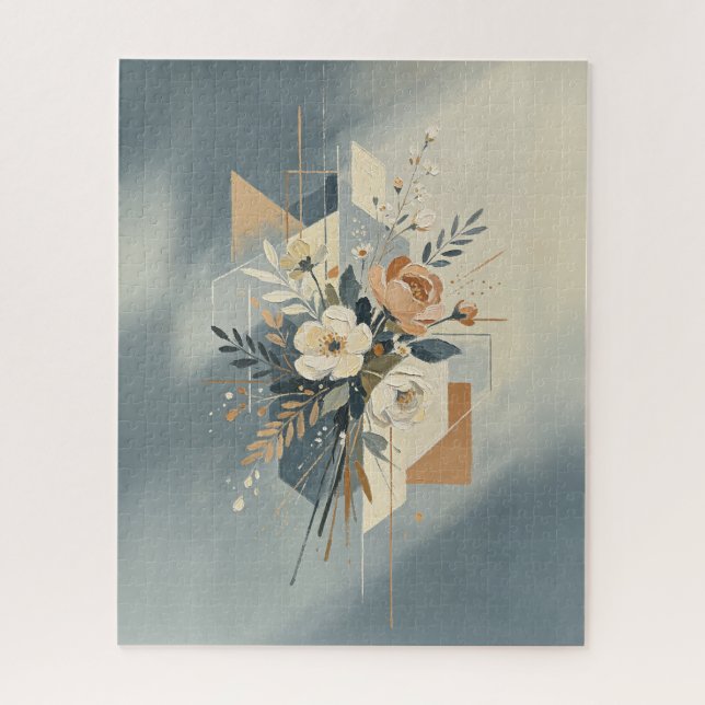 Elegant Geometric Botanical Art Jigsaw Puzzle (Vertical)