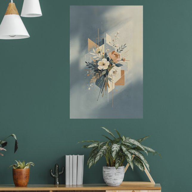 Elegant Geometric Botanical Art Poster (Living Room 1)