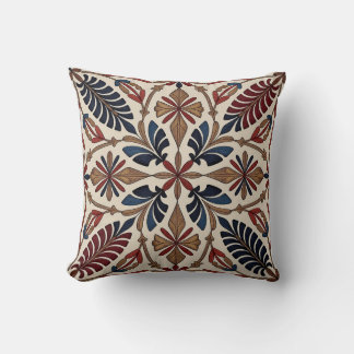 Elegant Geometric Botanical Pattern for Art & Deco Throw Pillow
