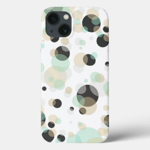 Elegant Geometric Bubbles on Custom Colour iPhone 13 Case