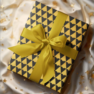 Elegant Geometric Charcoal Christmas Tree Holiday Wrapping Paper