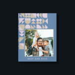 Elegant Geometric Dusty Blue Personalized Photo Canvas Print<br><div class="desc">Custom Photo Geometric Art Blue Monogram Name Canvas Print</div>