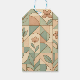 Elegant Geometric Floral Pattern Gift Tags