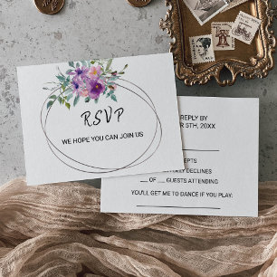 Elegant Geometric Floral Song Request Rsvp Card