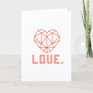Elegant Geometric Heart 3D LOVE Greeting Card